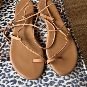 Tkees jo brown lace up sandals size USA 9